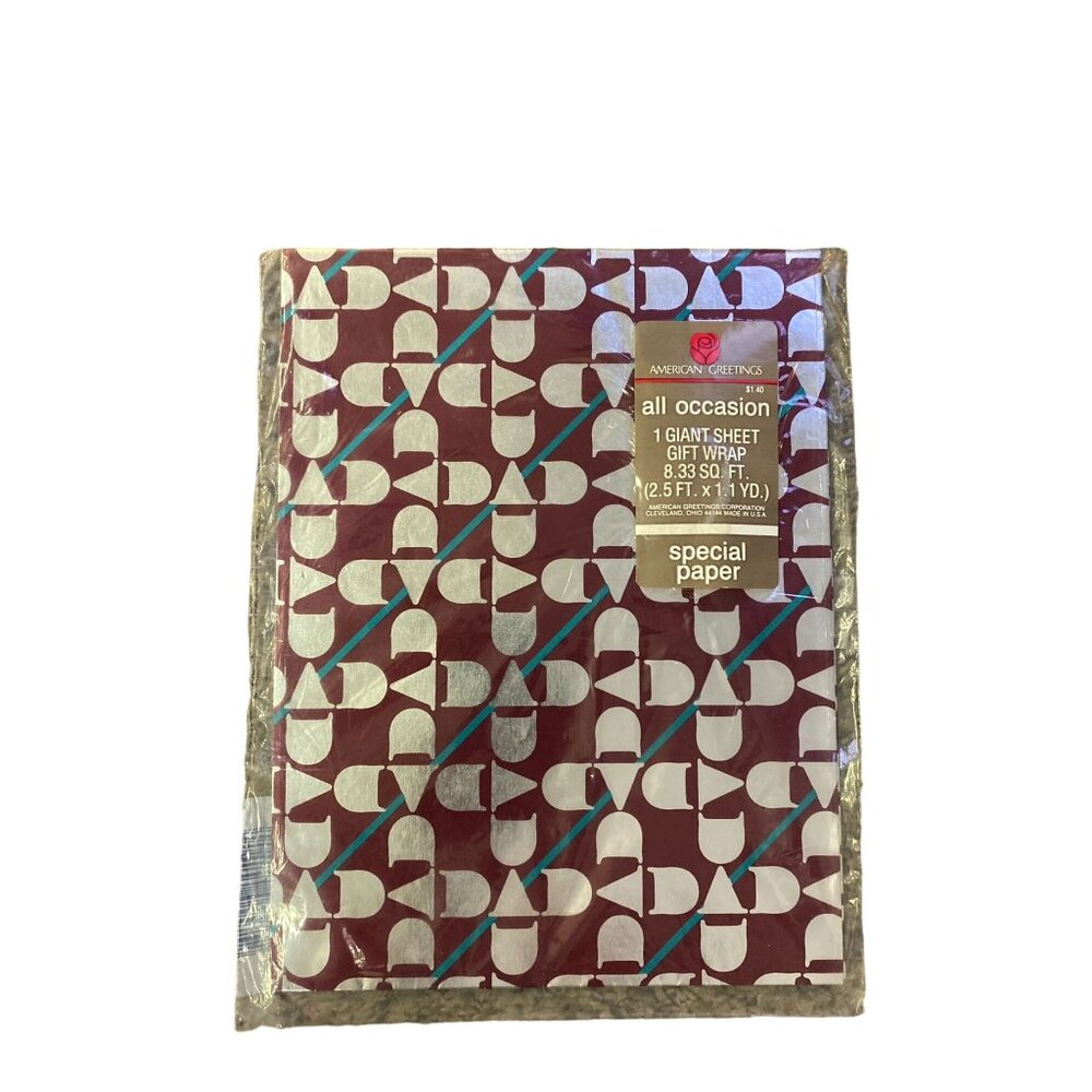 Vintage Gift Wrap American Greetings All Occasion NEW “Dad” Fathers Day